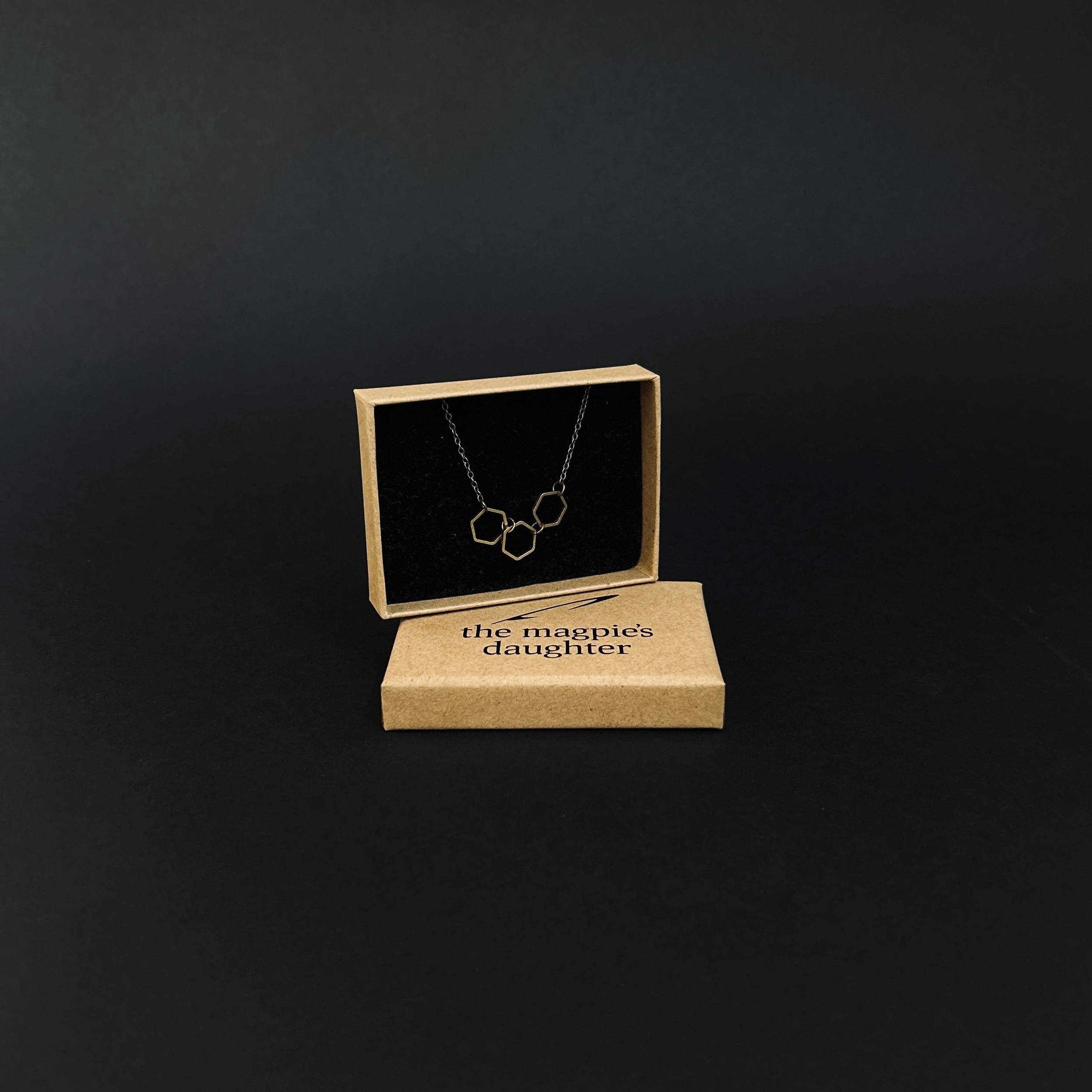 Golden Hexagon Necklace - The Magpie's Daughter