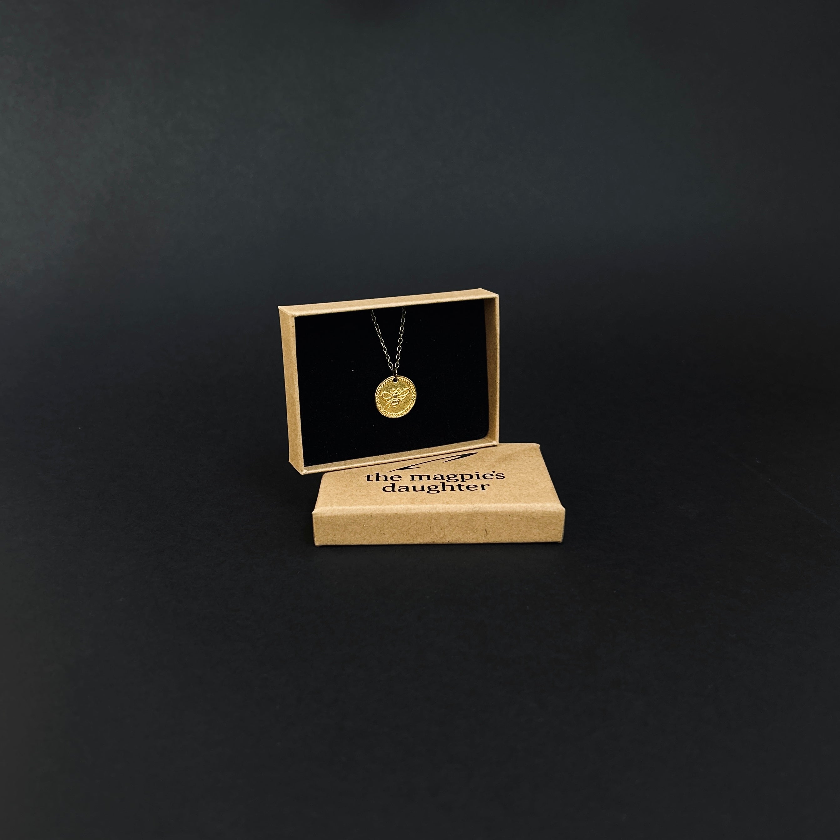 Gold Bee Coin Necklace - The Magpie's Daughter