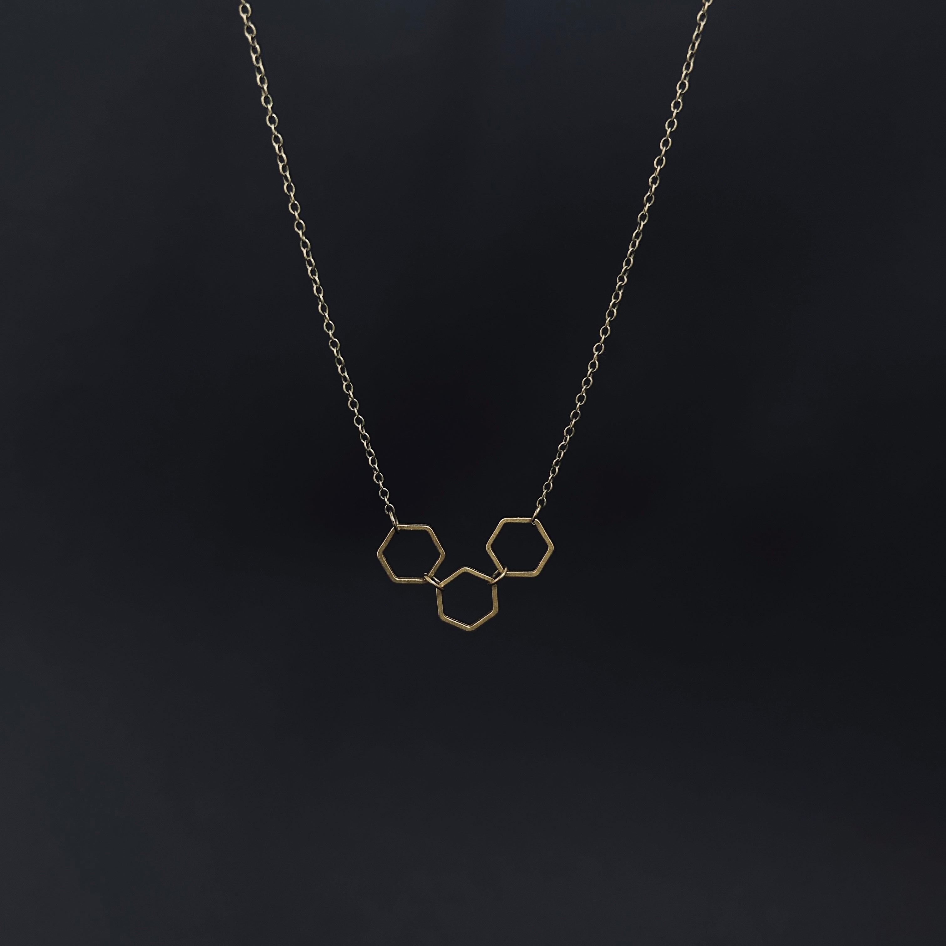 Golden Hexagon Necklace - The Magpie's Daughter