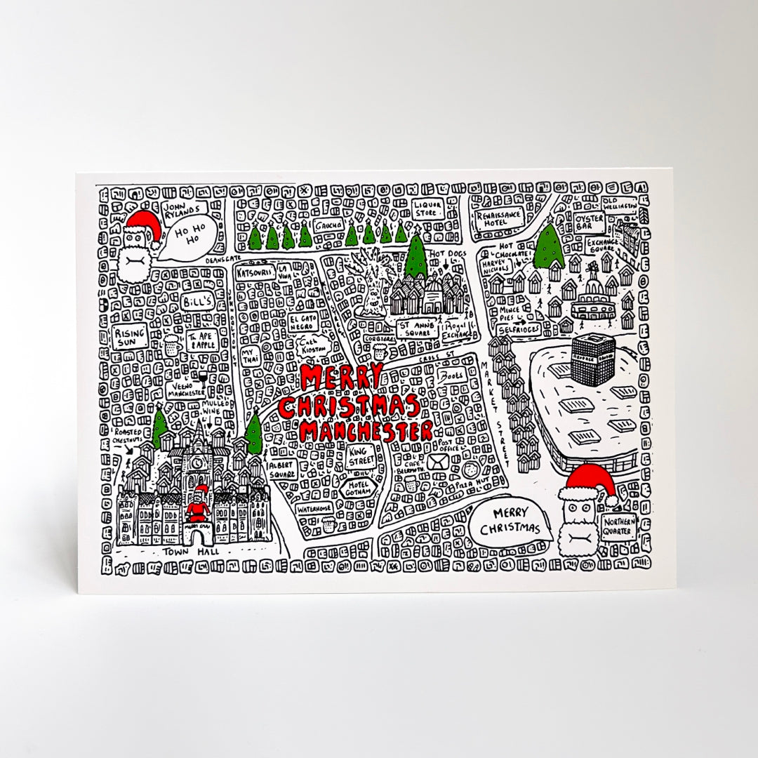 Christmas Card - Manchester Doodle Map