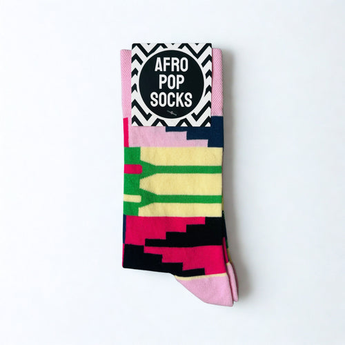 Afropop Socks - Kente Pink