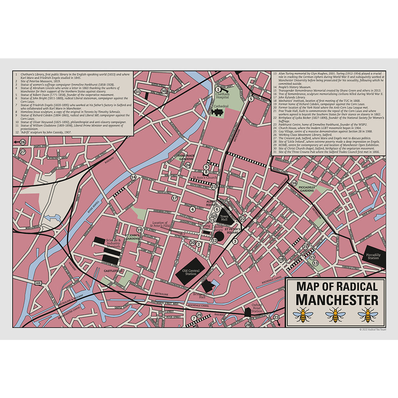 Radical Manchester Map - Poster