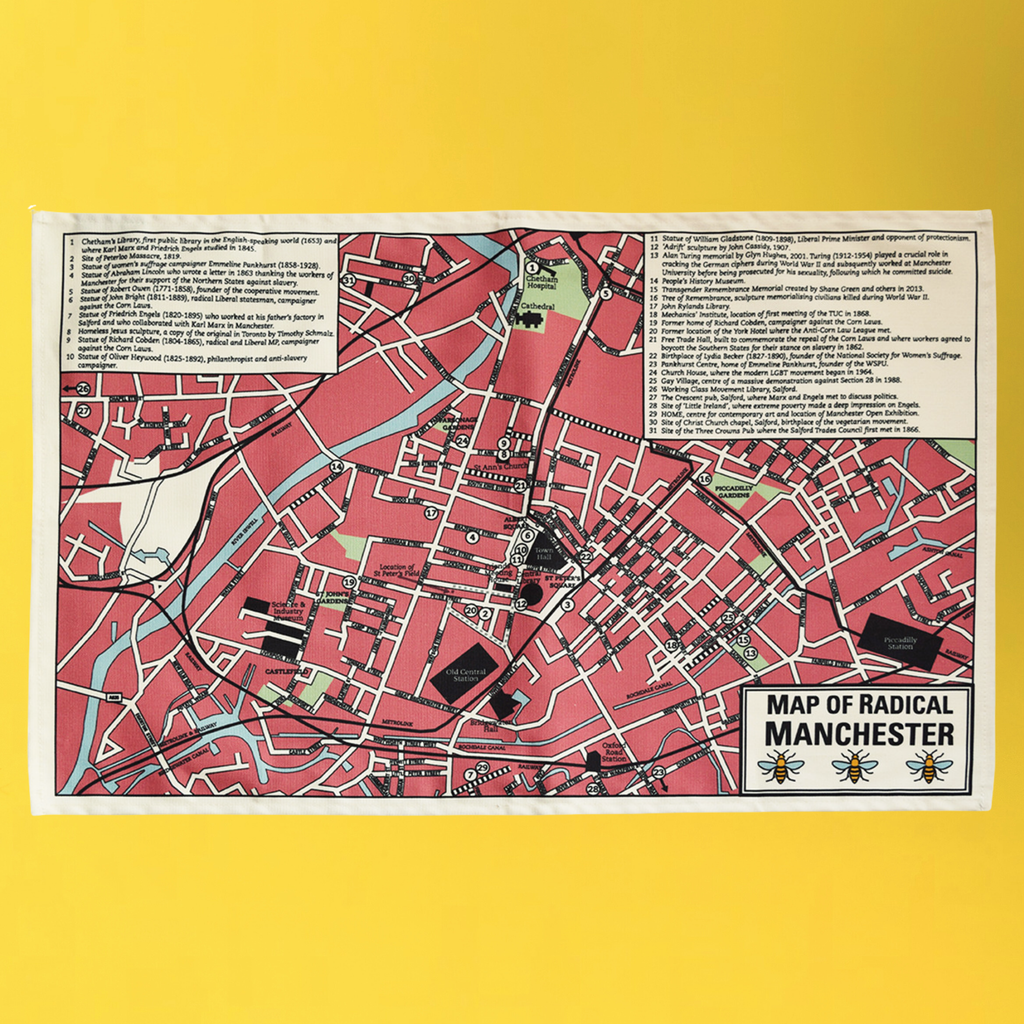 Radical Manchester Map - Radical Tea Towel