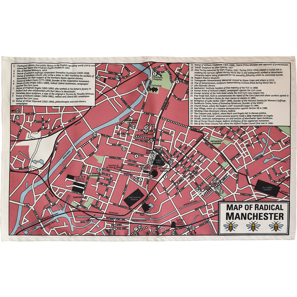 Radical Manchester Map - Radical Tea Towel