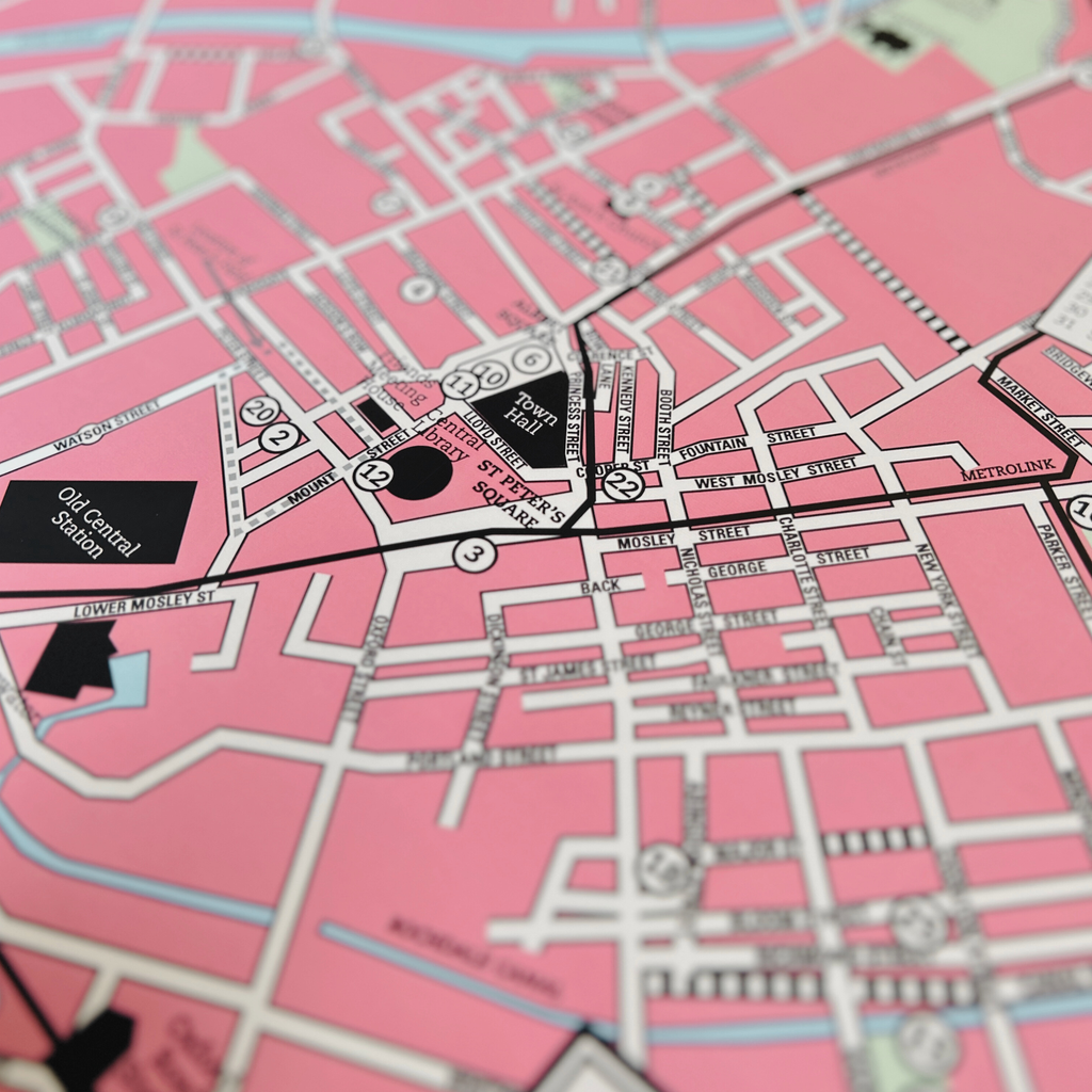 Radical Manchester Map - Radical Tea Towel