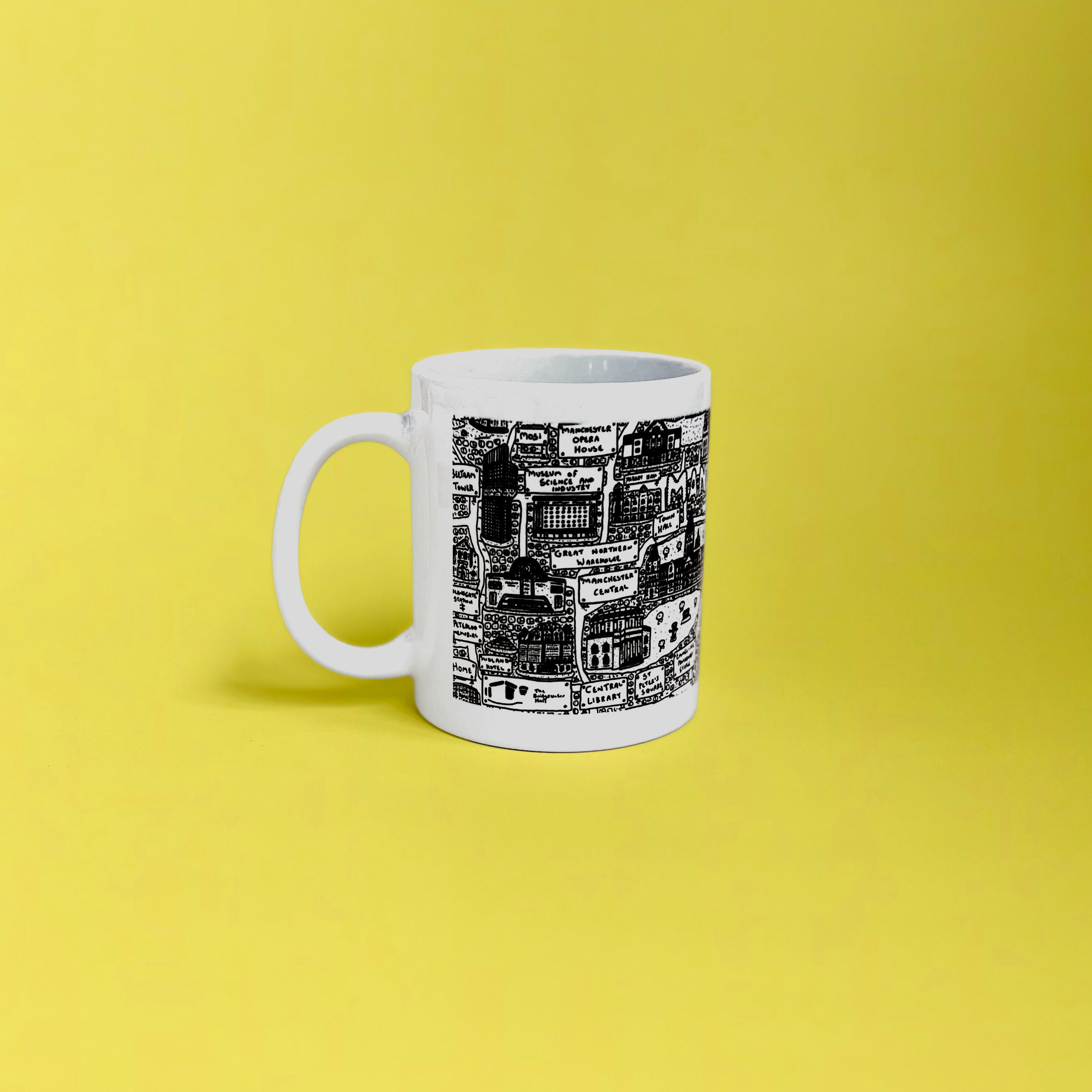 Manchester Doodle Mug by Dave Draws