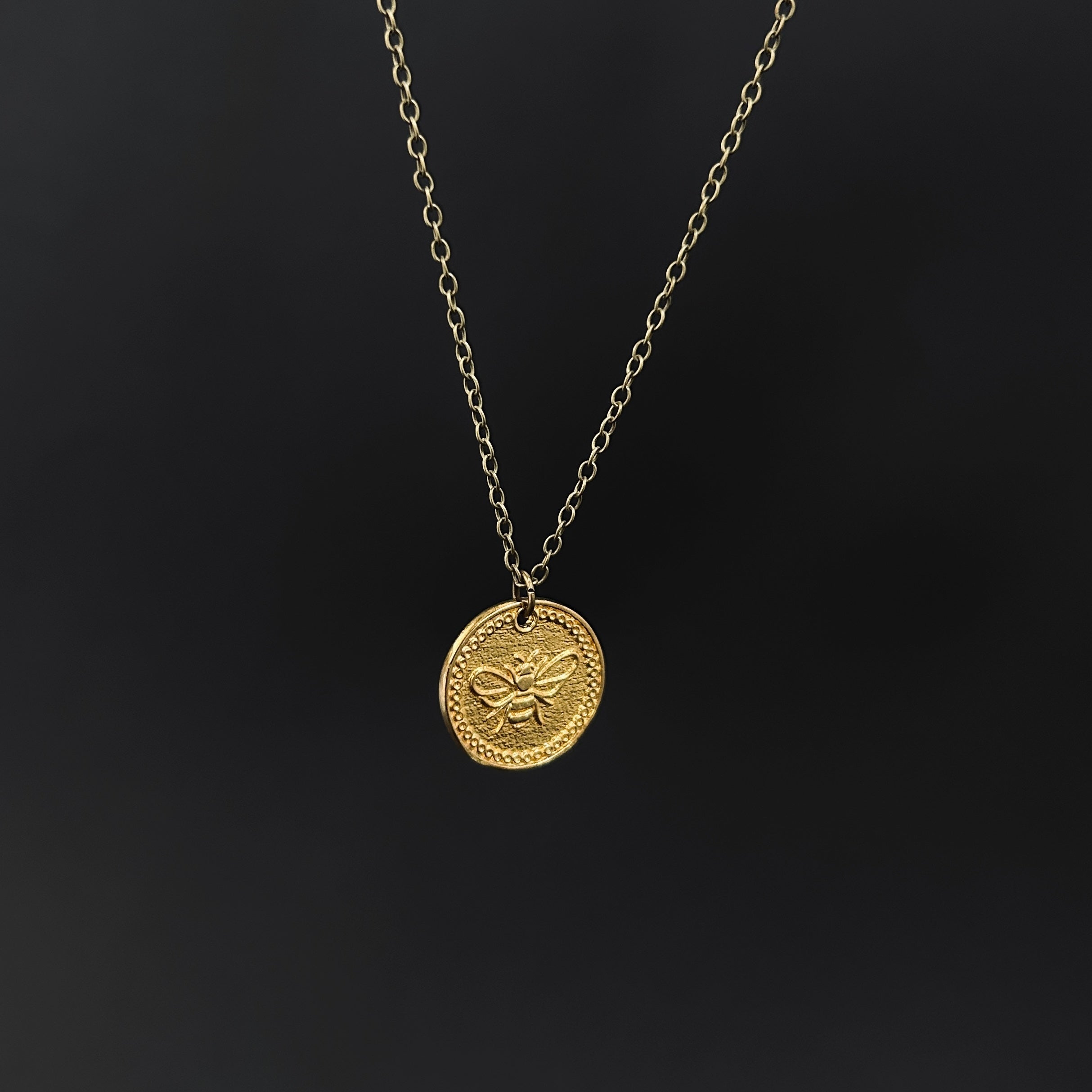 Gold Bee Coin Necklace - The Magpie's Daughter