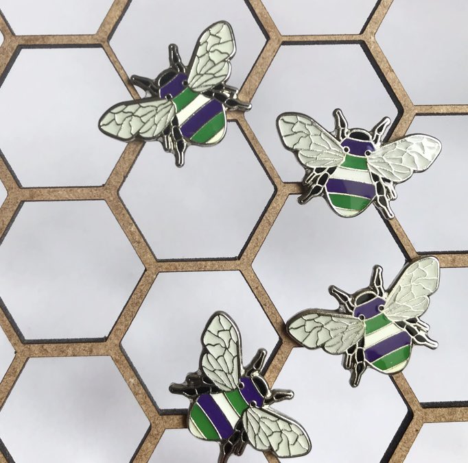 Enamel Suffragette Bee Pin Badge