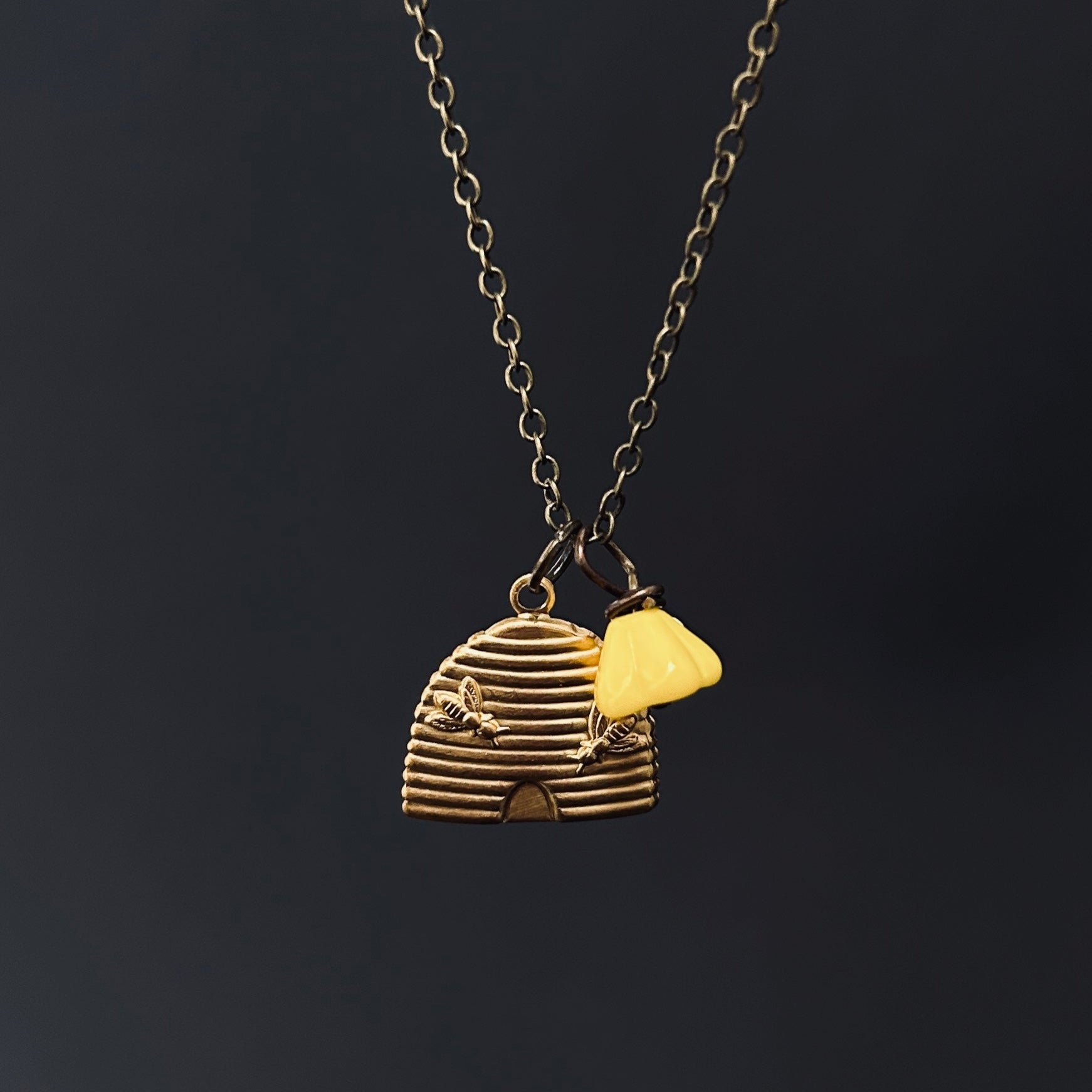Gold Bee Hive Necklace - The Magpie's Daughter
