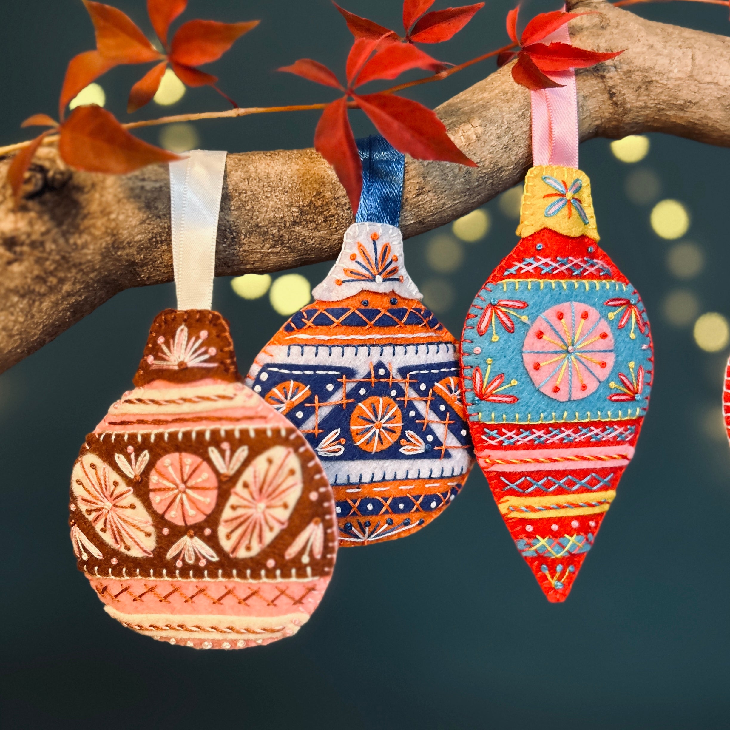 Frockdolly x PHM - Felt Bauble - Folk Christmas
