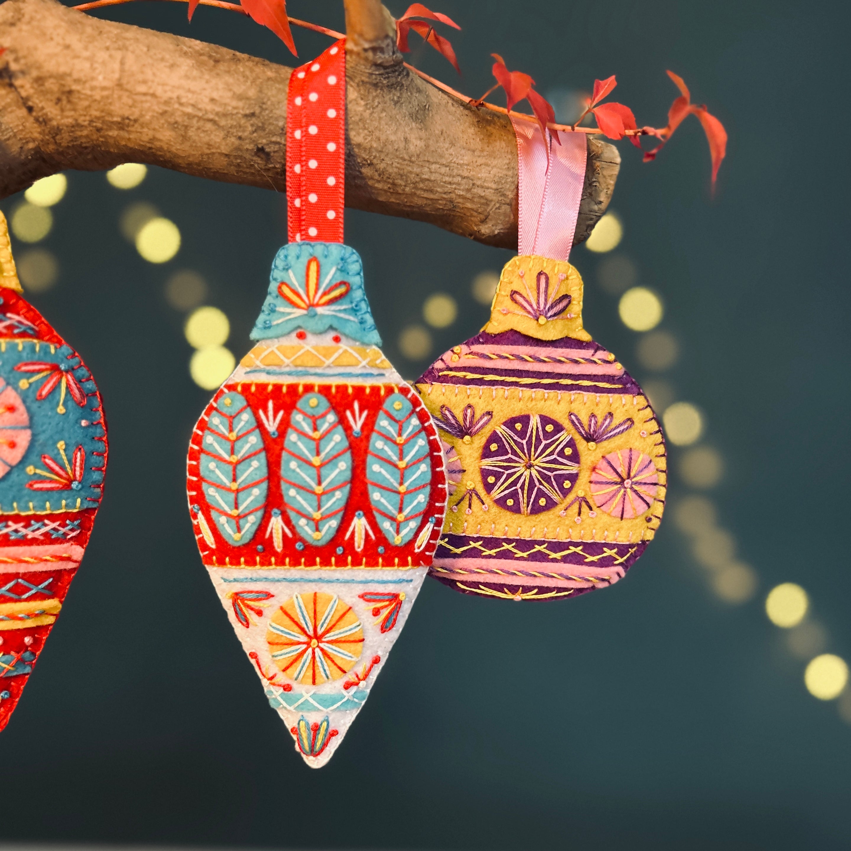 Frockdolly x PHM - Felt Bauble - Folk Christmas