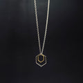 Double Hexagon Charm Necklace on Silver - The Magpie's Daughter