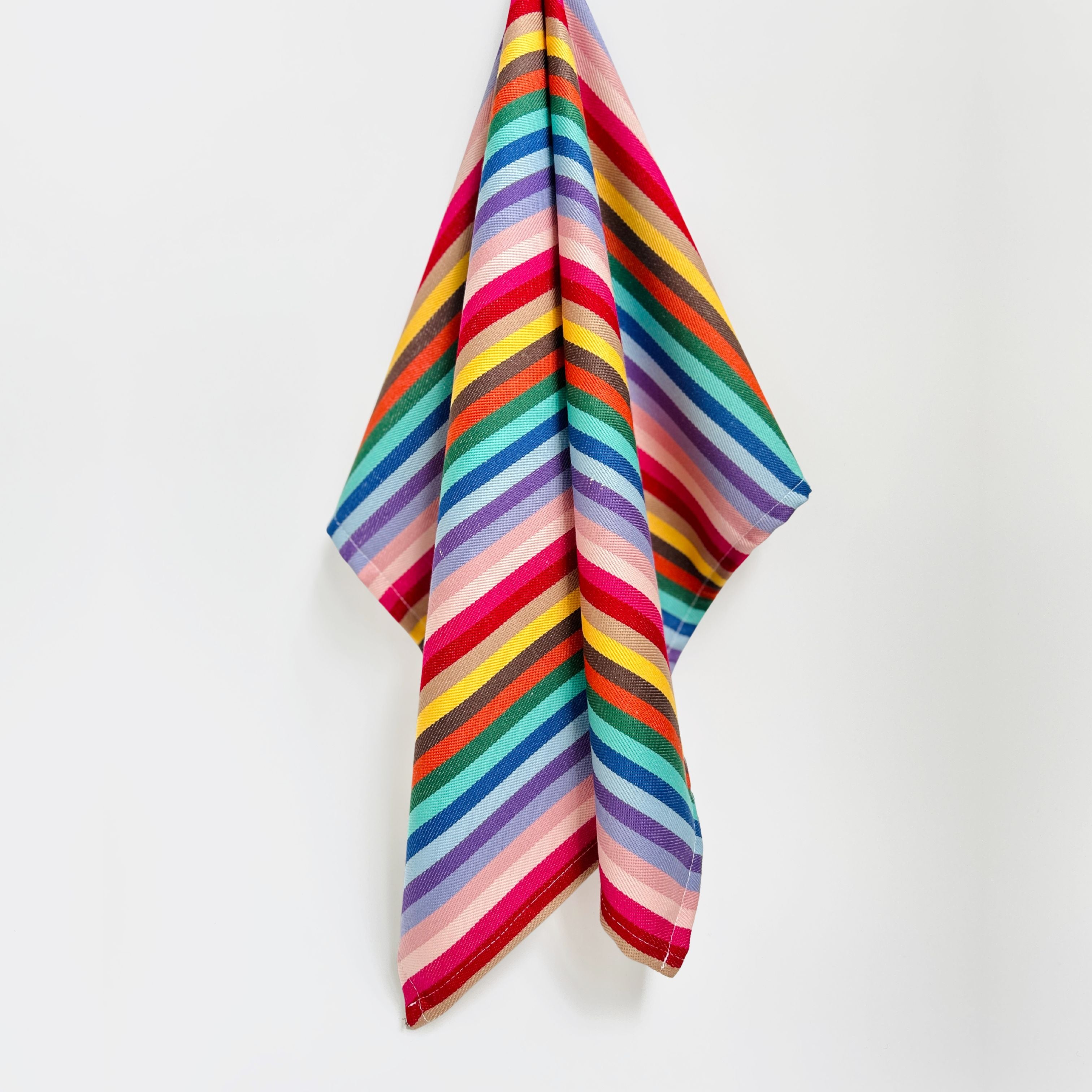 Rainbow Herringbone Woven Tea Towel