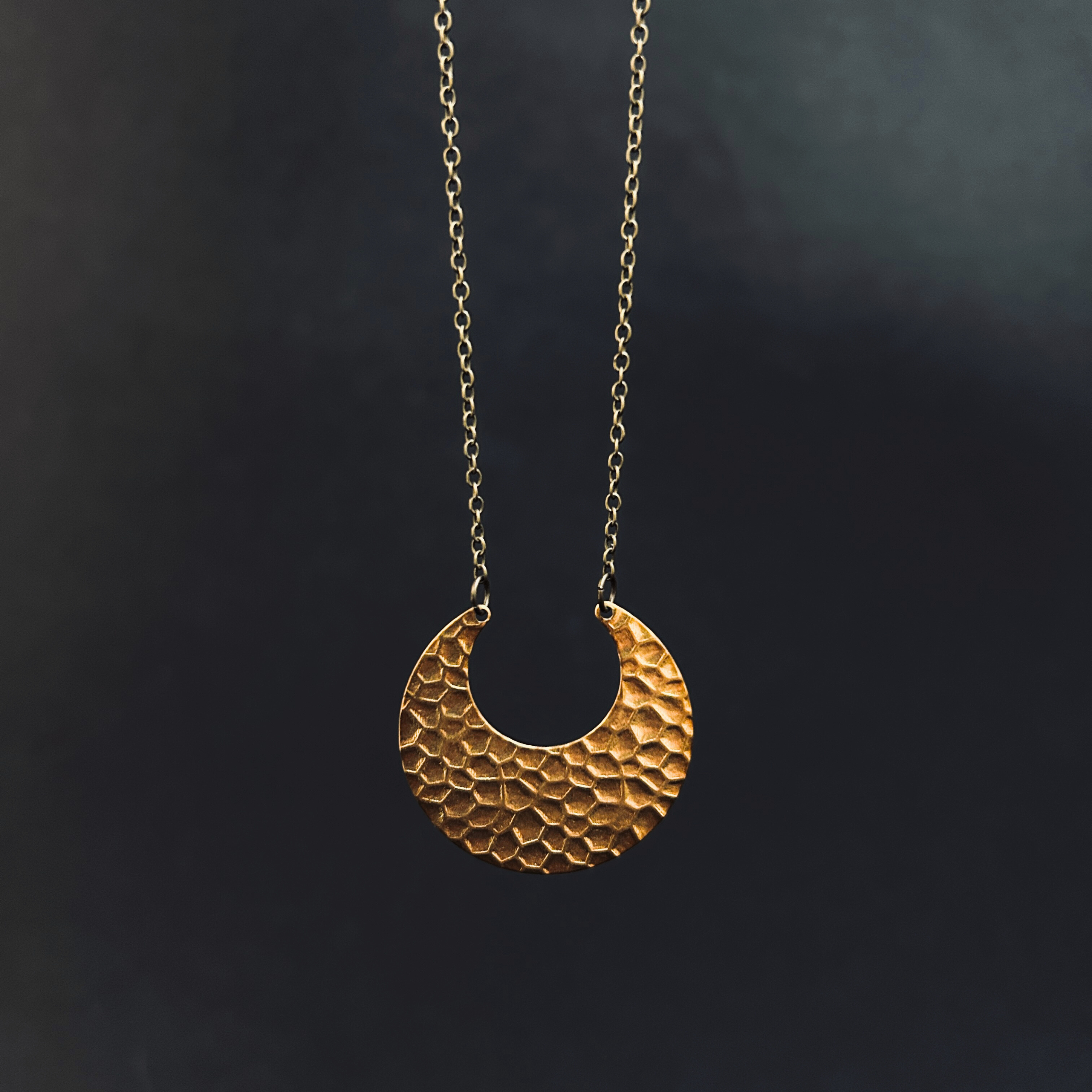 Crescent Moon Brass Necklace - The Magpie’s Daughter
