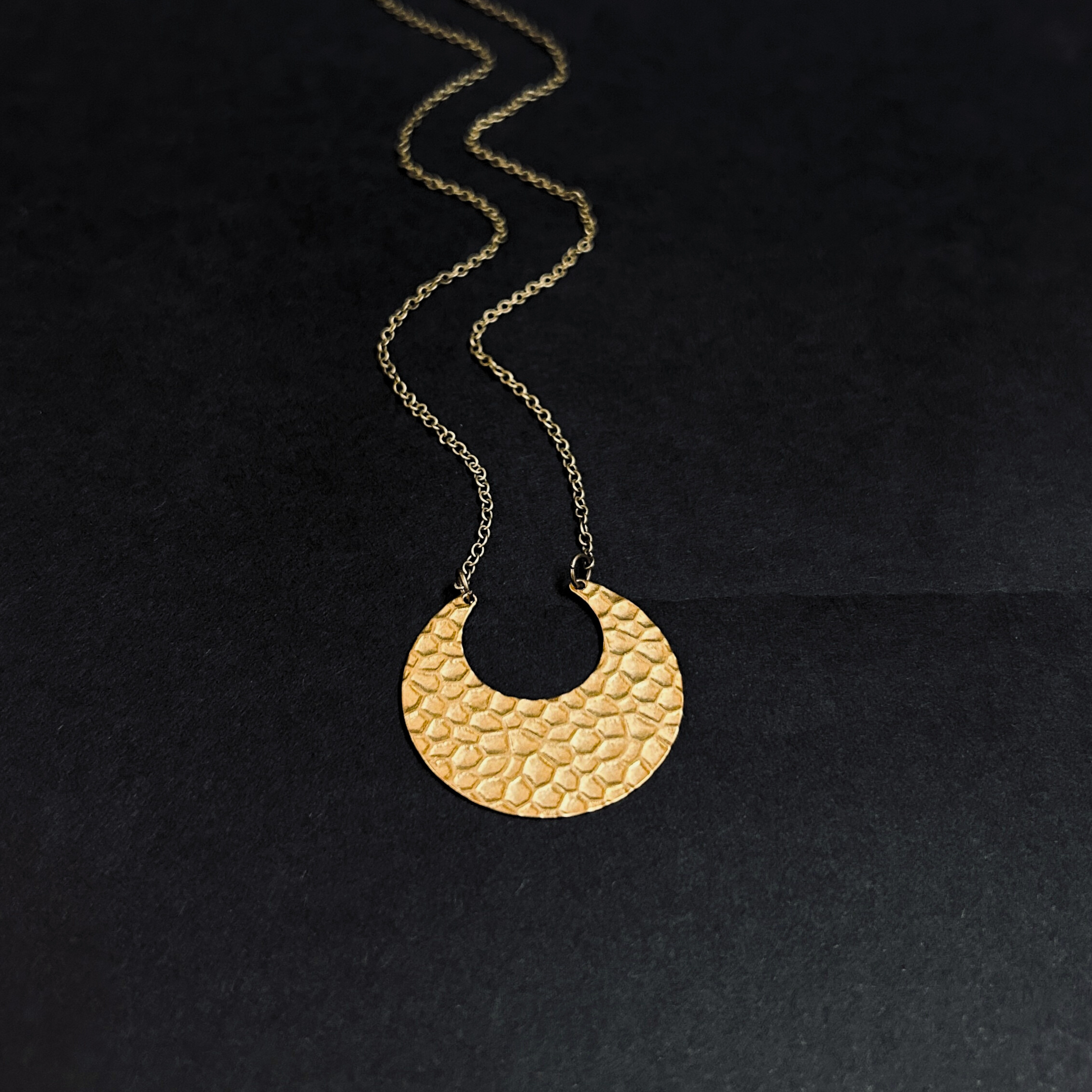 Crescent Moon Brass Necklace - The Magpie’s Daughter