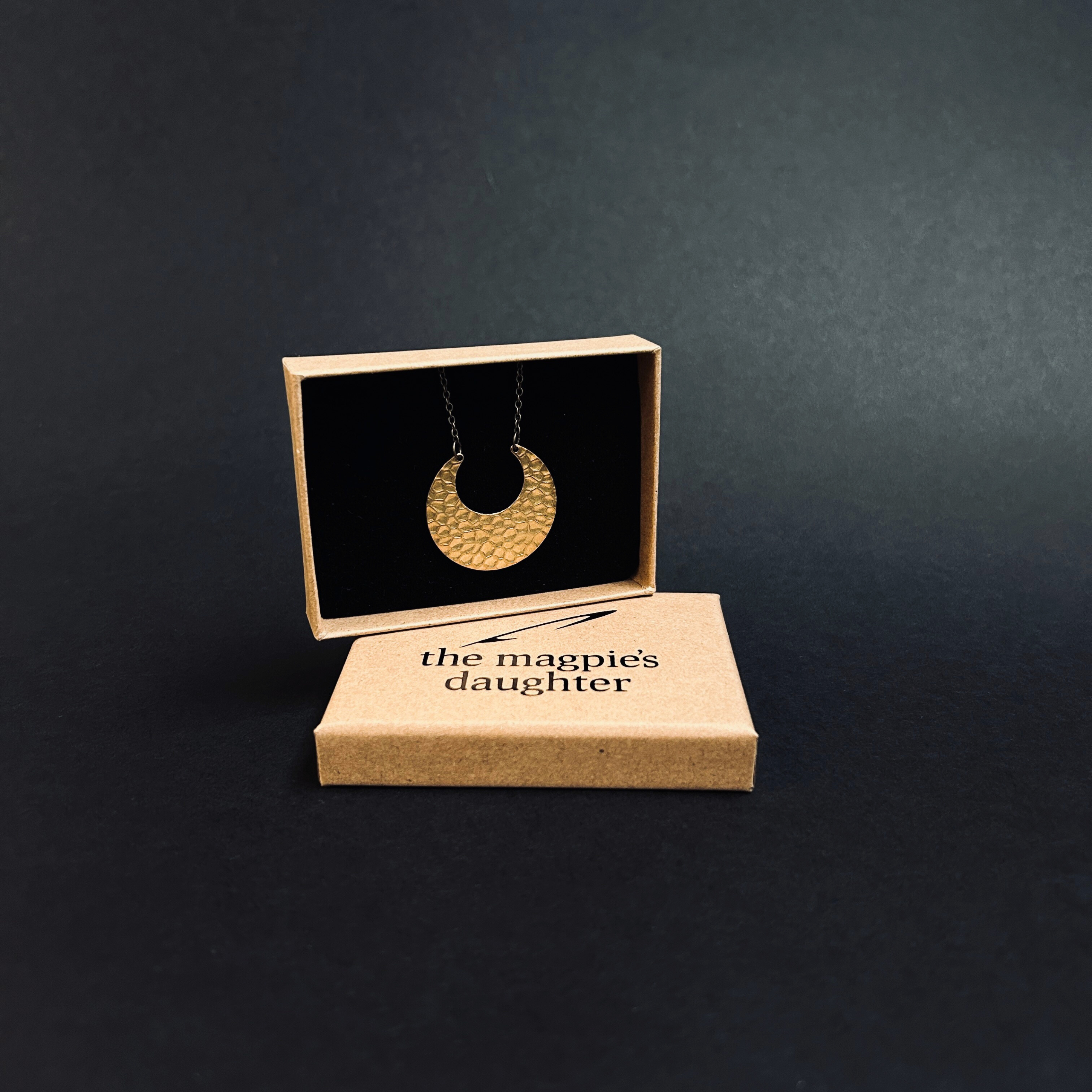 Crescent Moon Brass Necklace - The Magpie’s Daughter