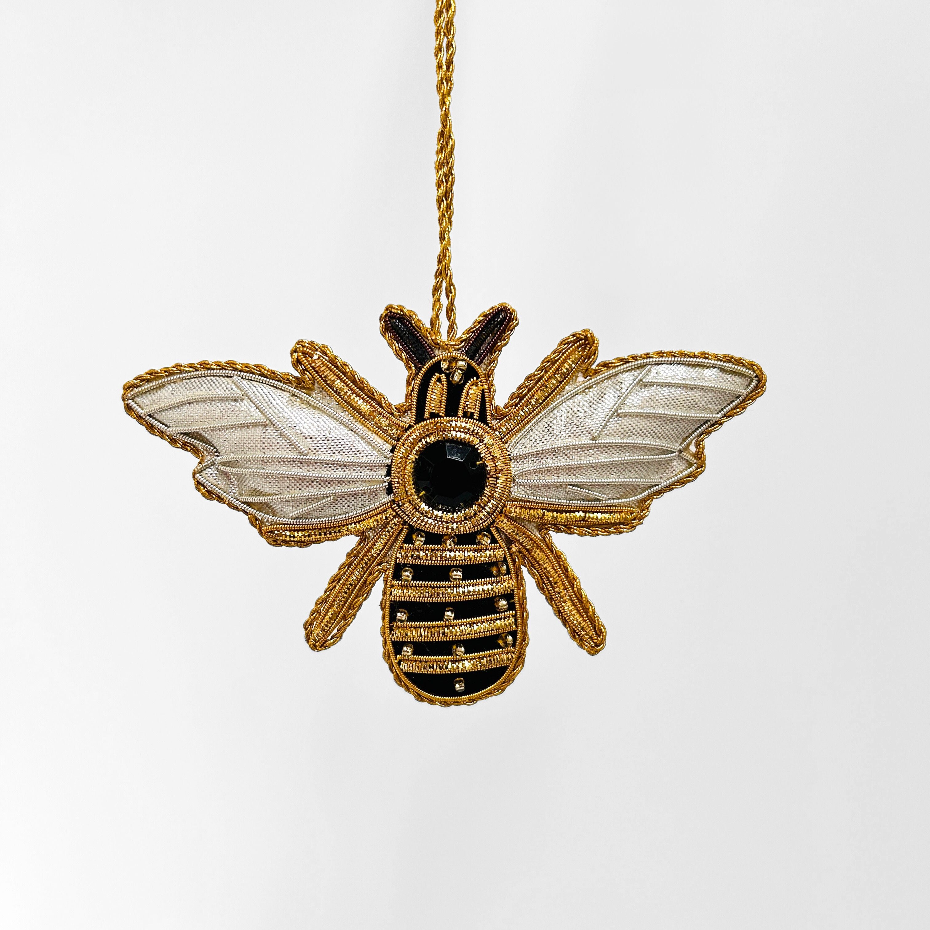 Embroidered Gold Bee Decoration