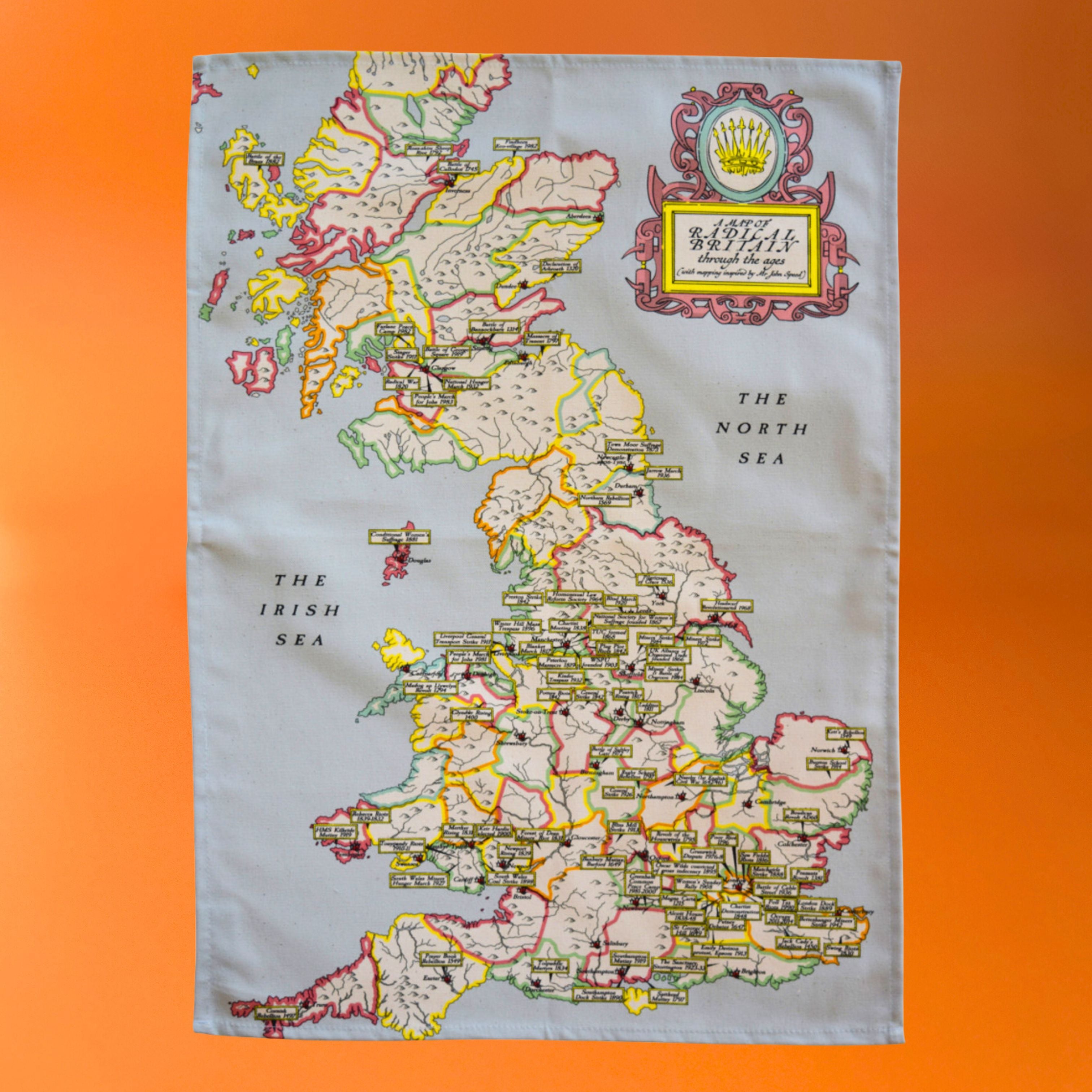 Radical Britain Map - Radical Tea Towel